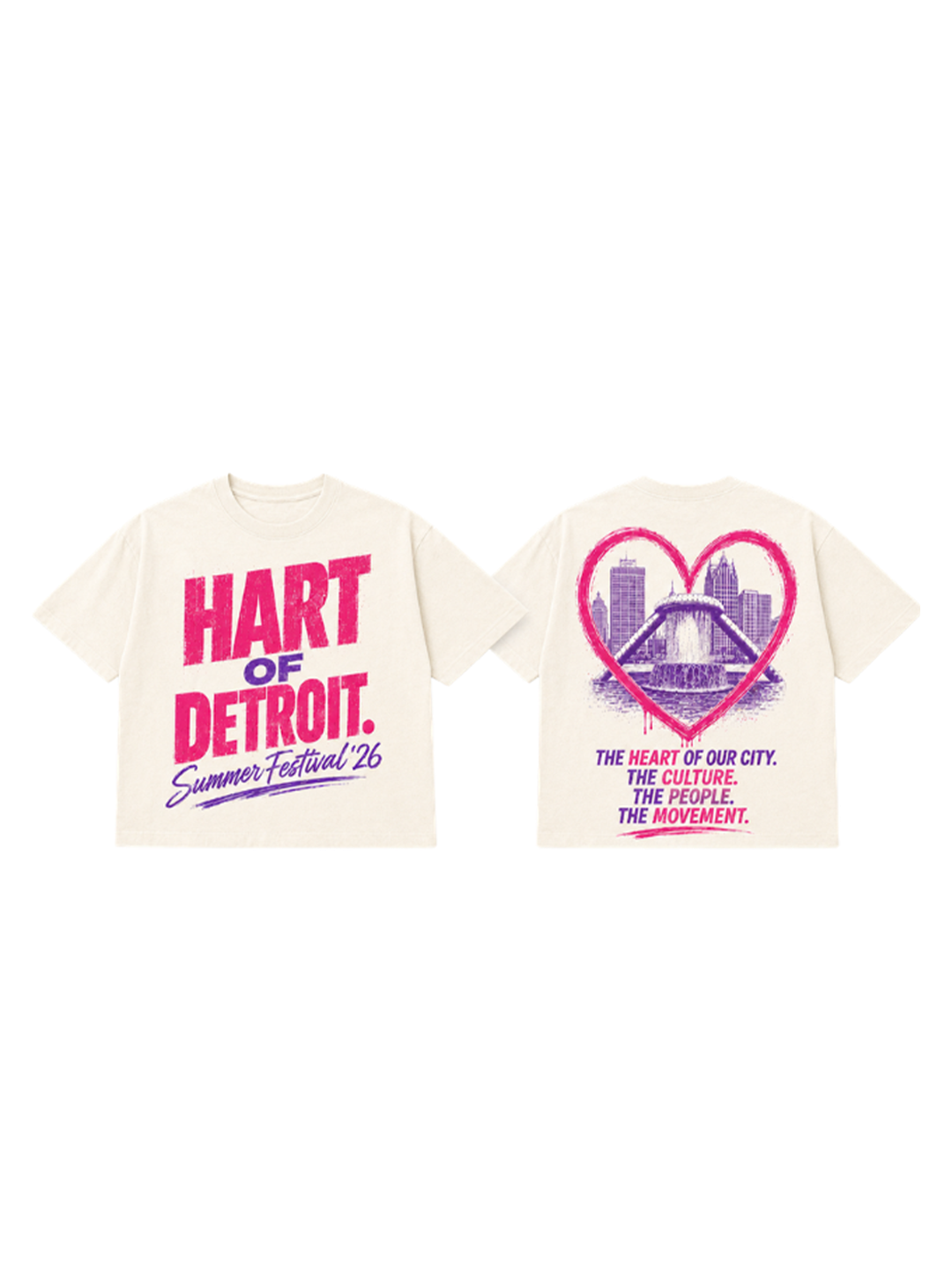 Summer Festival '26 tee · pink on cream